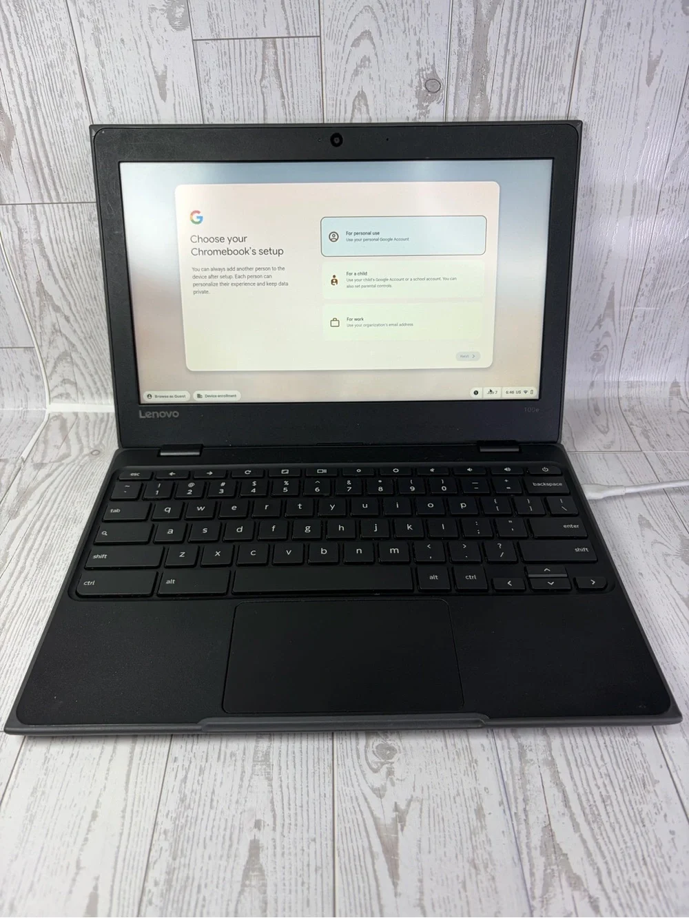 Lenovo Black Chromebook Laptop with Camera “Comes With Aftermarket C-Charger”